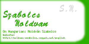 szabolcs moldvan business card